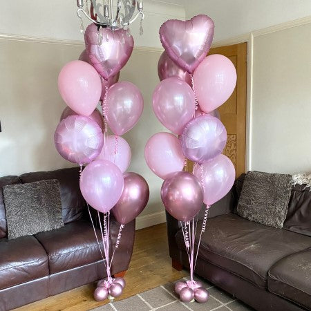 Metallic Pink and Pale Pink Bouquet I Helium Balloons I My Dream Party Shop