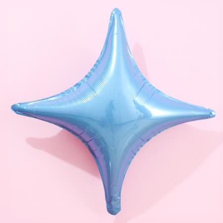 Metallic Pale Blue Quadrangle Star Balloon I Pretty Foil Balloons I My Dream Party Shop UK