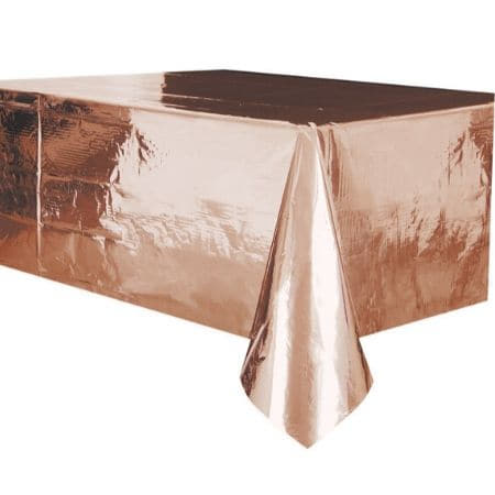 Metallic Rose Gold Table Cover I Rose Gold Party Tableware I My Dream Party Shop UK