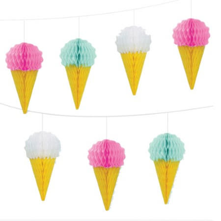 Mini Honeycomb Ice Cream Garland I Ice Cream Party Decorations I My Dream Party Shop UK