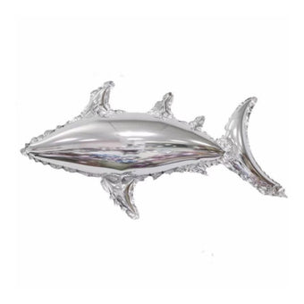 Small Silver Foil Shark Balloon I Under the Sea Party Theme I Cool Party Balloons I My Dream Party Shop I UK
