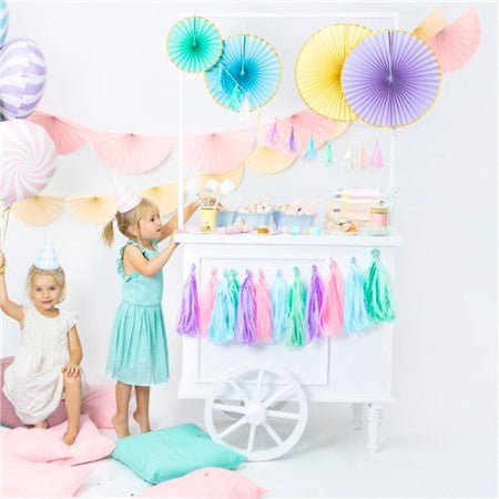 Mint and Gold Rosette Fans I Mint Party Decorations I My Dream Party Shop UK