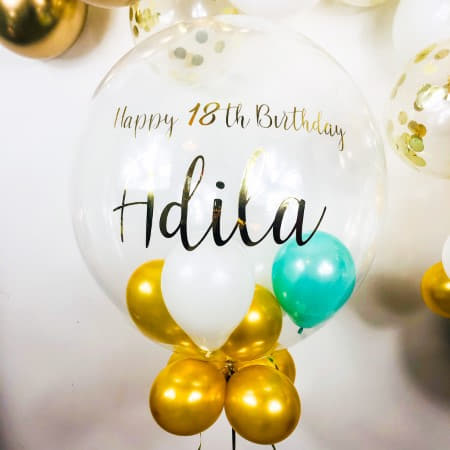 Personalised Bubble Balloon and Matching Balloon Bouquet I Collection Ruislip I My Dream Party Shop