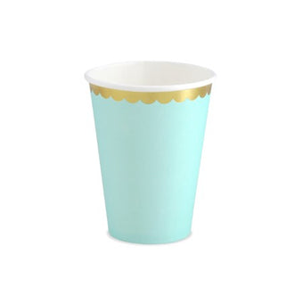 Mint Green Cups with Gold Rim I Green Party Supplies I My Dream Party Shop I UK