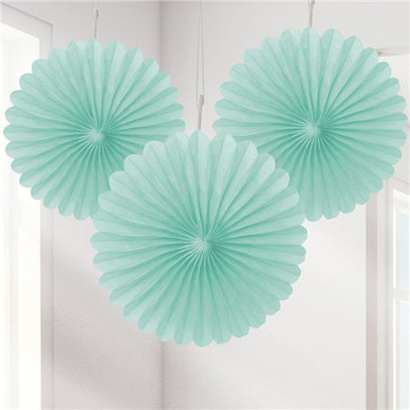 Mini Mint Green Rosette Fan Decorations I Paper Fan Decorations I My Dream Party Shop UK
