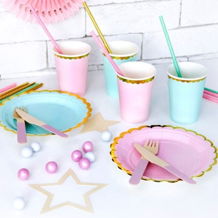 Small Mint Green Plates with Gold Edge I My Dream Party Shop I UK