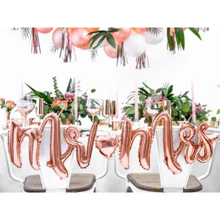 Rose Gold Mr and Mrs Balloon Bunting I Modern Wedding Decorations I My Dream Party Shop UK