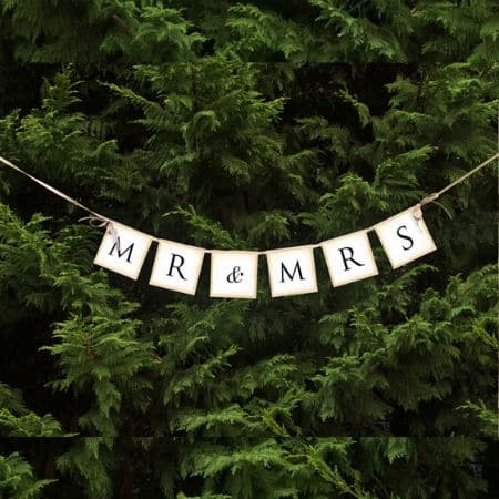 Mr and Mrs Wedding Bunting I Cool Wedding Decorations I My Dream Party Shop I UK