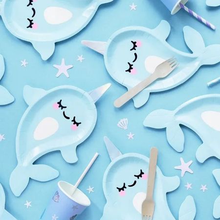 Narwhal Shaped Plates I Narwhal Party Tableware I My Dream Party Shop UK