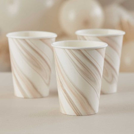 Natural Marble Paper Cups I Boho Party Tableware I My Dream Party Shop