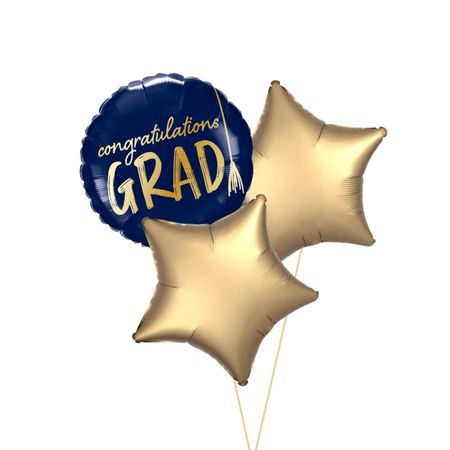 Congratulations Grad Navy and Gold Helium Balloon Sets I Collection Ruislip I My Dream Party Shop