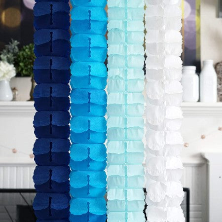 Navy Blue Four Leaf Clover Garland I Tissue Party Decorations I My Dream Party Shop