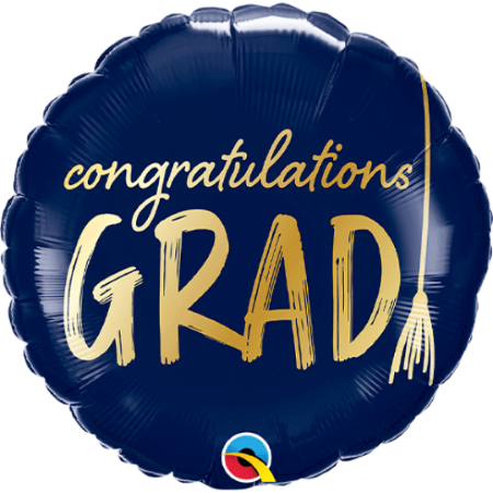 Navy Congratulations Grad Balloon Qualatex I Graduation Decorations I My Dream Party Shop UK