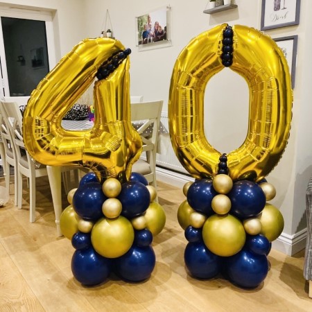 Navy and Gold Number Column I Number Stacks I My Dream Party Shop