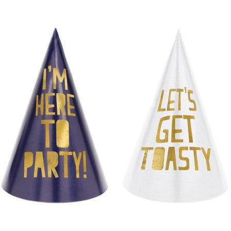 Navy and Gold Party Hats I Navy and Gold Party Supplies I My Dream Party Shop UK