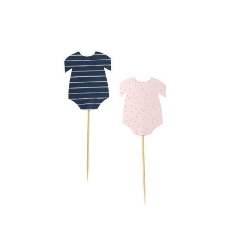 Navy and Pink Babygrow Cake Toppers I Gender Reveal Party I My Dream Party Shop UK