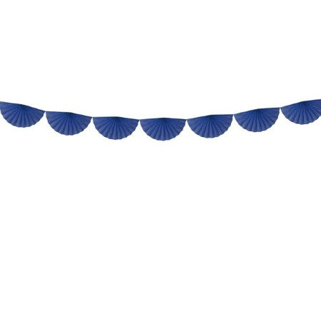 Navy Blue Tissue Fan Garland I Modern Party Supplies I UK