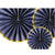 Close Up of Navy and Gold Rosette Fans I Navy and Gold Decorations I UK