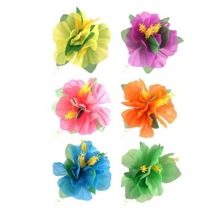 Neon Hawaiian Hisbicus Flower Clip I Hawaiian Party Supplies I My Dream Party Shop