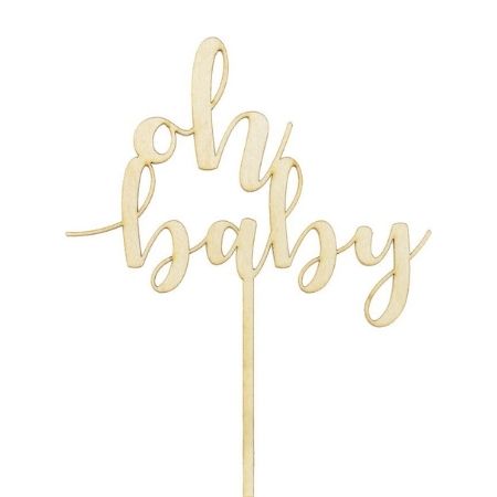 Oh Baby Wooden Cake Topper I Baby Shower Accessories I My Dream Party Shop
