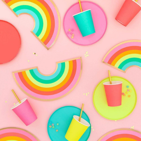 Oh Happy Day Rainbow Cups I Rainbow Party Tableware I My Dream Party Shop