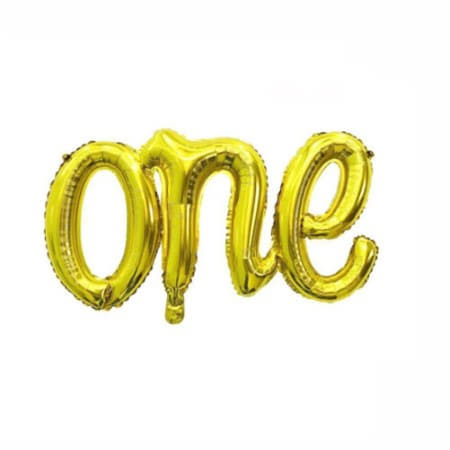 Gold One Word Balloon I First Birthday Party Balloons I My Dream Party Shop UK