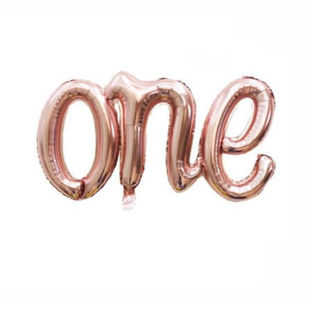 Rose Gold Number One Word Balloon I My Dream Party Shop