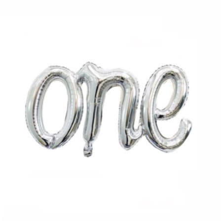Silver Number One Word Balloon I My Dream Party Shop