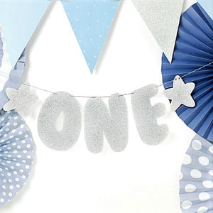One Silver Birthday Banner I My Dream Party Shop I UK