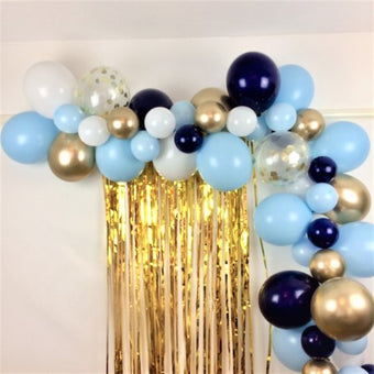 Blue, White and Chrome Gold Balloon Garland Kit I Balloon Cloud Kits I My Dream Party Shop UK