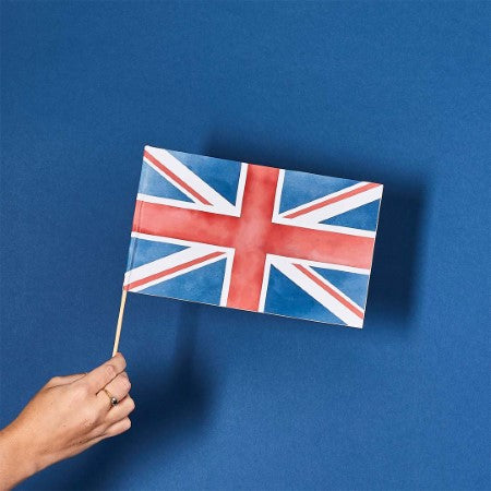 Card Union Jack Hand Waving Flags I Royal Coronation Party Decorations I My Dream Party Shop UK
