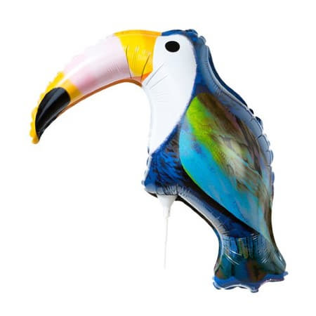 Toucan Foil Balloon Part of Set of Three Party Animals Foil Balloons On Sticks I UK