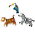 Party Animals Foil Balloons On Sticks I Set of Three Animal Balloons I Tiger, Zebra and Toucan I UK