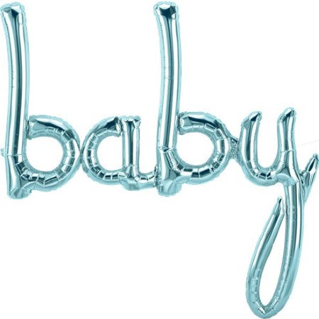 Pastel Blue Baby Script Balloon I Baby Shower Decorations I My Dream Party Shop UK