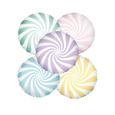 Pastel Candy Swirl Balloons Set of 5 I Helium Balloons Ruislip I My Dream Party Shop