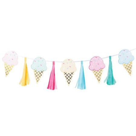 Pastel Ice Cream and Tassel Garland I Ice Cream Party Decorations I My Dream Party Shop