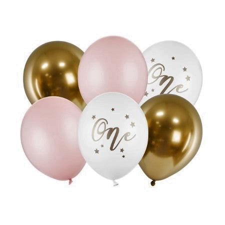 Pastel Pink Age One Balloon Bundle I First Birthday Party Supplies I My Dream Party Shop