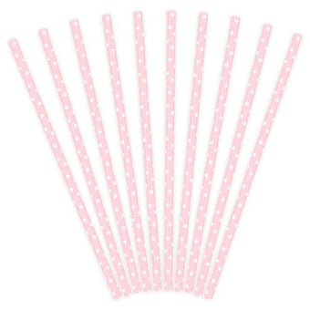 Pastel Pink Polka Dot Straws I Pretty Pink Tableware I My Dream Party Shop