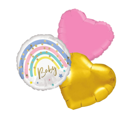 Pastel Rainbow Baby Helium Balloons Trio I My Dream Party Shop