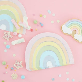 Pastel Rainbow Napkins I Pretty Pastels Party Tableware I My Dream Party Shop UK