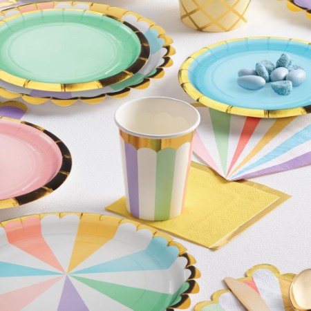 Pastel Stripe Party Cups I Pastel Party Tableware I My Dream Party Shop UK