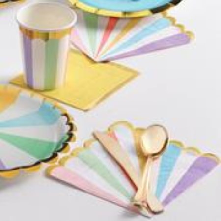 Pastel Striped Scalloped Napkins I Pastel Party Tableware I My Dream Party Shop