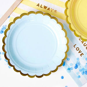 Small Pale Blue Plates with Gold Rim I Pastel Blue Party I My Dream Party Shop I UK