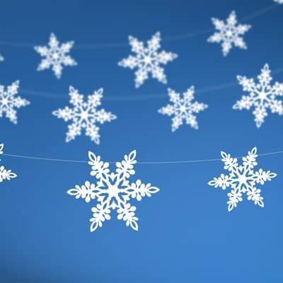 White Snowflake Garland I Frozen Party Decorations I My Dream Party Shop I UK
