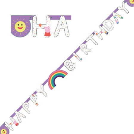 Peppa Pig Happy Birthday Letter Garland I Peppa Pig Party Decorations I My Dream Party Shop UK