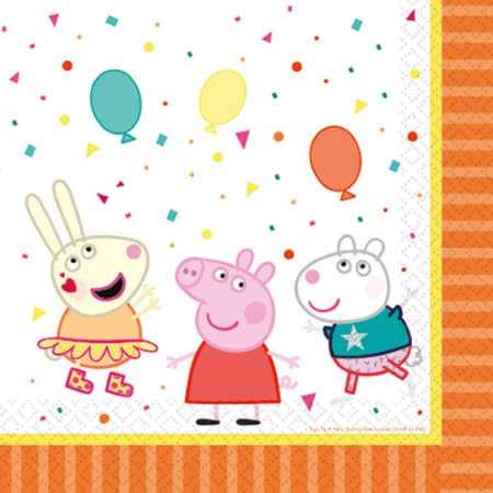 Peppa Pig Party Brights Napkins I Peppa Pig Party Supplies I My Dream Party Shop UK