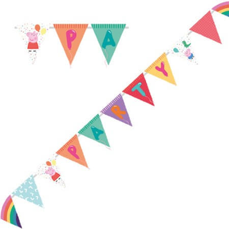 Peppa Pig Party Brights Bunting I Peppa Pig Party Decorations I My Dream Party Shop UK