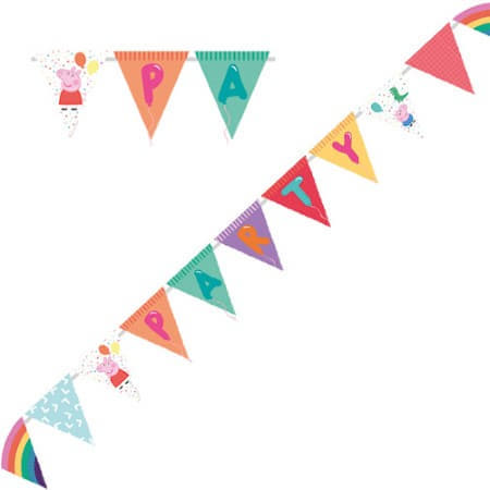 Peppa Pig Party Brights Bunting I Peppa Pig Party Supplies I My Dream Party Shop UK