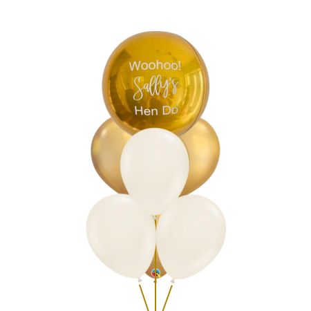 Personalised Gold Hen Party Orbz Balloon I Helium Balloons Ruislip I My Dream Party Shop