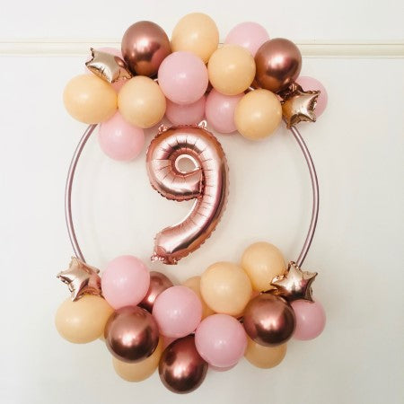 Pink, Blush and Rose Gold Number Balloon Hoop Kit I Balloon Decorations I My Dream Party Shop